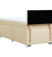Boxspringbett mit Matratze Creme 90x190 cm Stoff