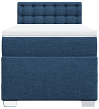 Boxspringbett mit Matratze Blau 90x190 cm Stoff