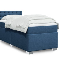 Boxspringbett mit Matratze Blau 90x190 cm Stoff