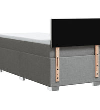 Boxspringbett mit Matratze Hellgrau 90x200 cm Stoff