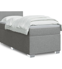 Boxspringbett mit Matratze Hellgrau 90x200 cm Stoff