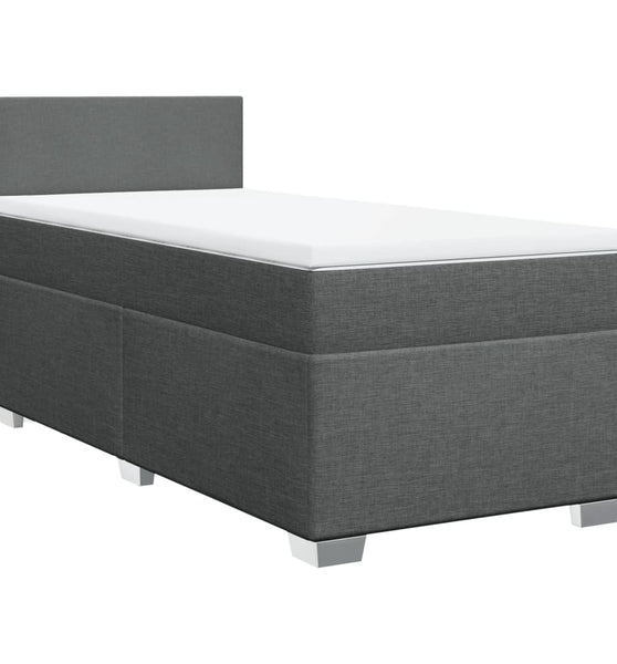 Boxspringbett mit Matratze Dunkelgrau 90x200 cm Stoff