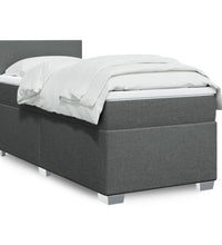 Boxspringbett mit Matratze Dunkelgrau 90x200 cm Stoff