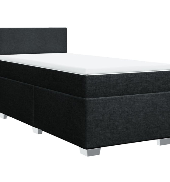Boxspringbett mit Matratze Schwarz 90x200 cm Stoff