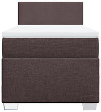 Boxspringbett mit Matratze Dunkelbraun 90x200 cm Stoff