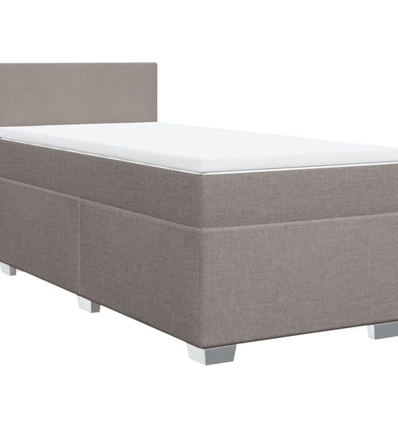 Boxspringbett mit Matratze Taupe 90x200 cm Stoff