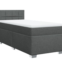 Boxspringbett mit Matratze Dunkelgrau 90x200 cm Stoff