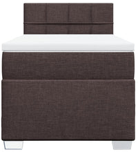 Boxspringbett mit Matratze Dunkelbraun 90x200 cm Stoff