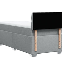 Boxspringbett mit Matratze Hellgrau 90x200 cm Stoff