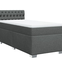 Boxspringbett mit Matratze Dunkelgrau 90x200 cm Stoff