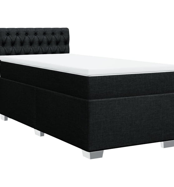 Boxspringbett mit Matratze Schwarz 90x200 cm Stoff
