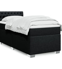 Boxspringbett mit Matratze Schwarz 90x200 cm Stoff
