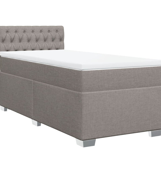 Boxspringbett mit Matratze Taupe 90x200 cm Stoff