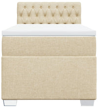 Boxspringbett mit Matratze Creme 90x200 cm Stoff
