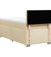 Boxspringbett mit Matratze Creme 90x200 cm Stoff