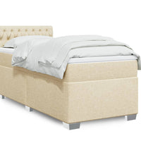 Boxspringbett mit Matratze Creme 90x200 cm Stoff