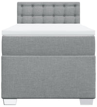 Boxspringbett mit Matratze Hellgrau 90x200 cm Stoff