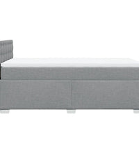 Boxspringbett mit Matratze Hellgrau 90x200 cm Stoff
