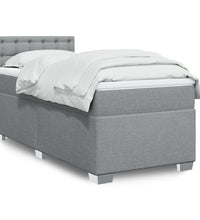 Boxspringbett mit Matratze Hellgrau 90x200 cm Stoff