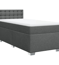 Boxspringbett mit Matratze Dunkelgrau 90x200 cm Stoff