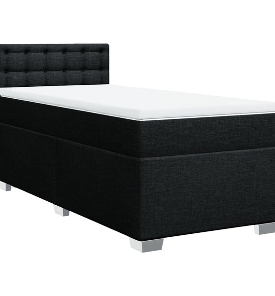 Boxspringbett mit Matratze Schwarz 90x200 cm Stoff