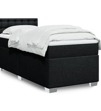 Boxspringbett mit Matratze Schwarz 90x200 cm Stoff