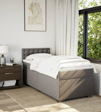 Boxspringbett mit Matratze Taupe 90x200 cm Stoff