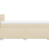 Boxspringbett mit Matratze Creme 90x200 cm Stoff