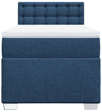 Boxspringbett mit Matratze Blau 90x200 cm Stoff