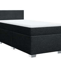 Boxspringbett mit Matratze Schwarz 100x200 cm Stoff
