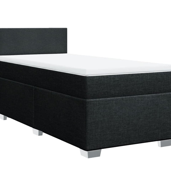 Boxspringbett mit Matratze Schwarz 100x200 cm Stoff