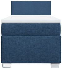 Boxspringbett mit Matratze Blau 100x200 cm Stoff