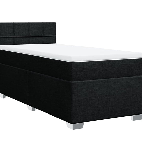 Boxspringbett mit Matratze Schwarz 100x200 cm Stoff