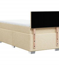 Boxspringbett mit Matratze Creme 100x200 cm Stoff