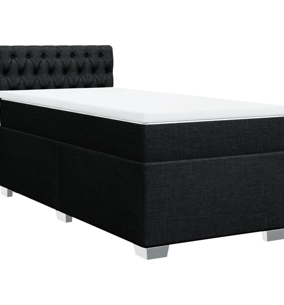 Boxspringbett mit Matratze Schwarz 100x200 cm Stoff