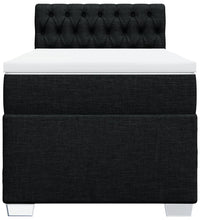 Boxspringbett mit Matratze Schwarz 100x200 cm Stoff