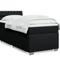 Boxspringbett mit Matratze Schwarz 100x200 cm Stoff
