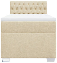 Boxspringbett mit Matratze Creme 100x200 cm Stoff