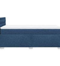 Boxspringbett mit Matratze Blau 100x200 cm Stoff