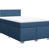 Boxspringbett mit Matratze Blau 120x190 cm Stoff