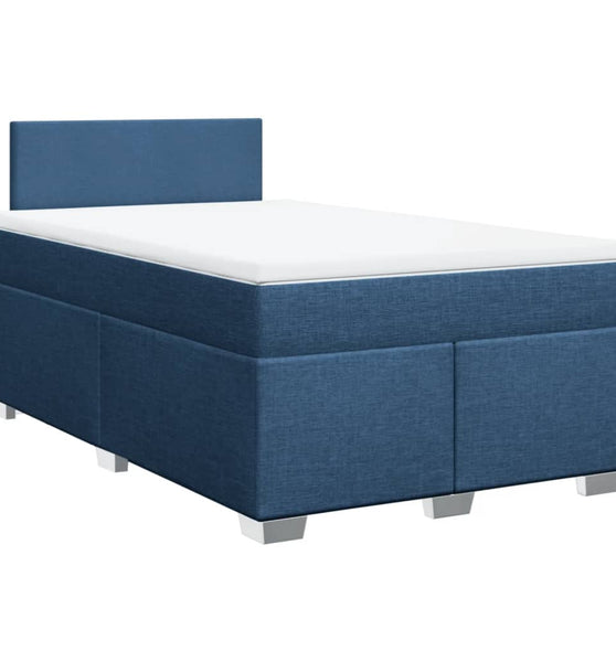 Boxspringbett mit Matratze Blau 120x190 cm Stoff