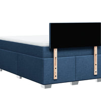 Boxspringbett mit Matratze Blau 120x190 cm Stoff