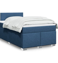Boxspringbett mit Matratze Blau 120x190 cm Stoff
