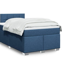 Boxspringbett mit Matratze Blau 120x190 cm Stoff
