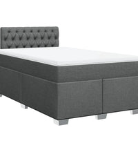 Boxspringbett mit Matratze Dunkelgrau 120x190 cm Stoff