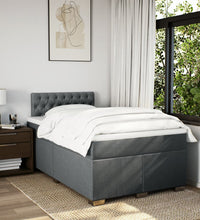 Boxspringbett mit Matratze Dunkelgrau 120x190 cm Stoff
