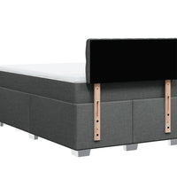 Boxspringbett mit Matratze Dunkelgrau 120x190 cm Stoff
