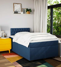 Boxspringbett mit Matratze Blau 120x190 cm Stoff