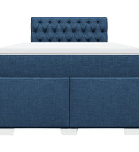 Boxspringbett mit Matratze Blau 120x190 cm Stoff