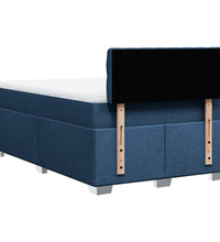 Boxspringbett mit Matratze Blau 120x190 cm Stoff